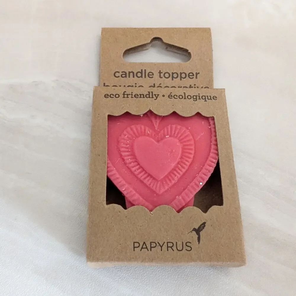 Papyrus Candles - Heart Candle Cake Topper & 24 Birthday Candles - New in Box